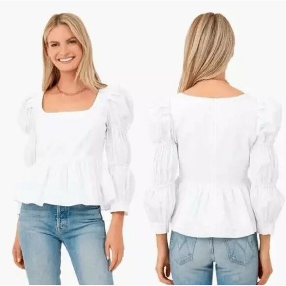 Tuckernuck Tops - Tuckernuck NWT Hyacinth House‎ Clemons Long Sleeve Puff Blouse White L Boho